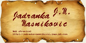 Jadranka Masniković vizit kartica
